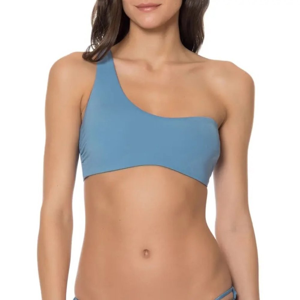 Red Carter One-Shoulder Bikini Top